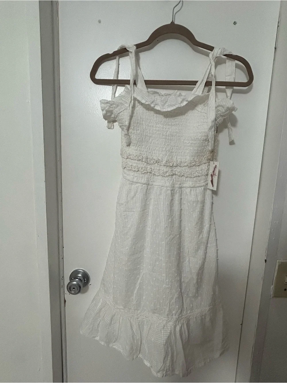 Jessica Simpson White Smocked Ruffle Sundress